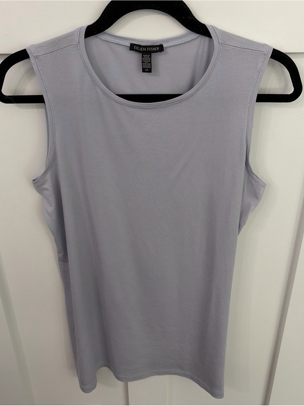 Eileen Fisher Gray w/hint of blue Sleeveless Crewneck Top